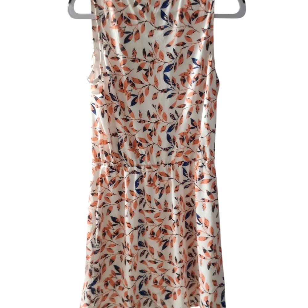 Shein Womens Tropical Plant Leaf Tank Dress Spring Summer Orange Size Large - Picture 3 of 4